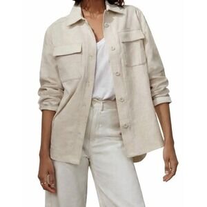 Banana Republic Womens XL Hopsack Canvas Shirt Jacket Shacket